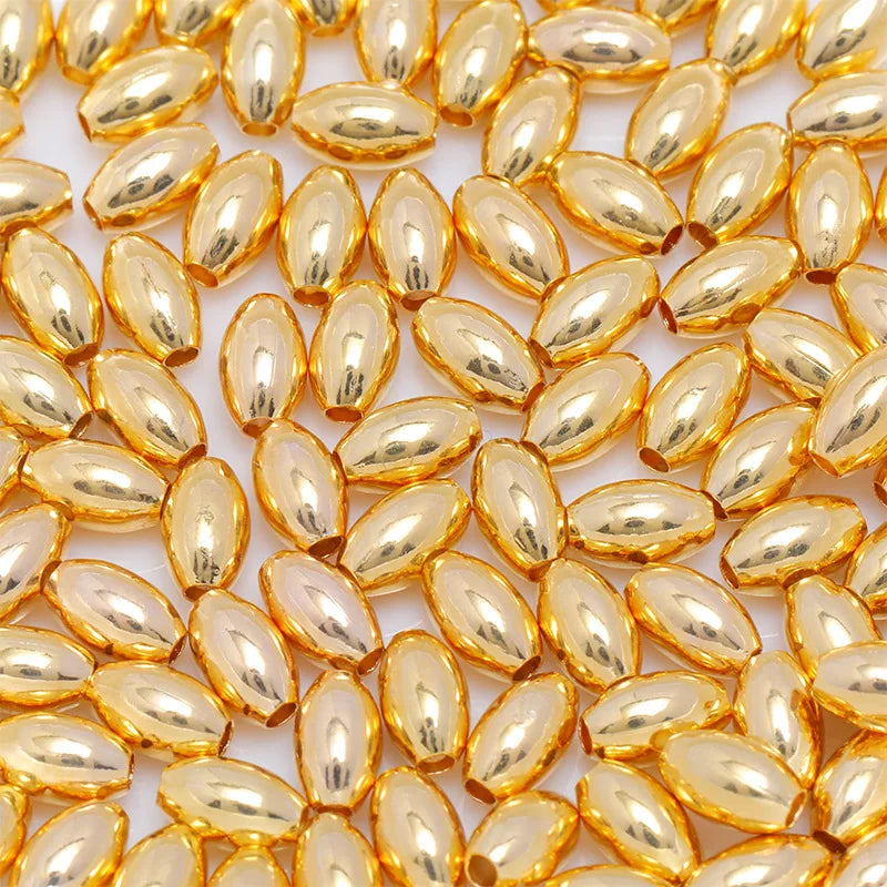 3*5mm Wholesale 18k Gold Oval Shaped Loose Beads Spacer Beads Jewelry Making Supplies Accessories DIY Bracelet