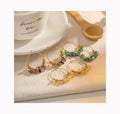 Bohomia Colorful Natural Stone Beaded Earrings Crystals Healing Jewelry Stainless Steel Big Hoop Earrings for Women