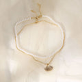 Double Layer Pearl Shell Choker Necklace for Women Bohemia Summer Vacation Beach Scallop Necklace for Ocean Girl's Jewelry