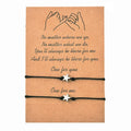 Bracciale a Stella Handmade Card Bracelet Jewelry 2Pcs Adjustable Star Rope Bracelet for Best Friends Couples Gift