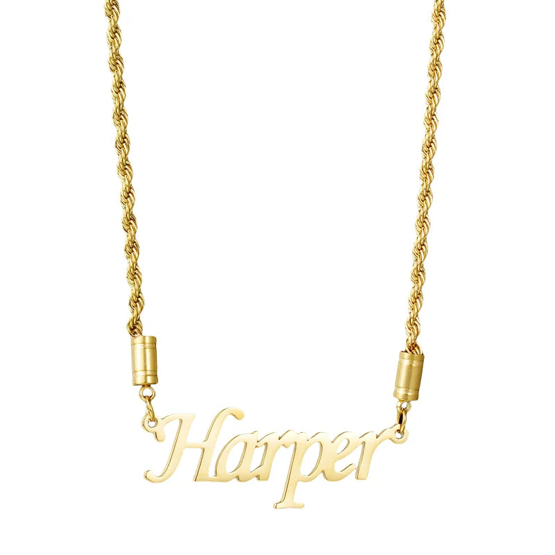 Qiuhan OEM Stainless Steel Personalized Pendant Jewelry Custom Name Necklace MegaBDM