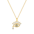 Angel Evil Eye Necklace Female Party Jewelry Shiny Devil Eye Necklace for Women Vintage Choker Chain Harm Accessories