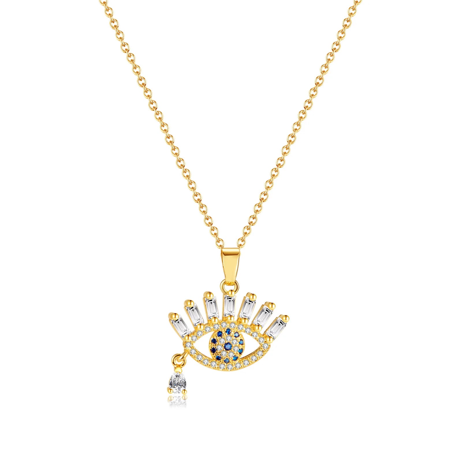 Angel Evil Eye Necklace Female Party Jewelry Shiny Devil Eye Necklace for Women Vintage Choker Chain Harm Accessories