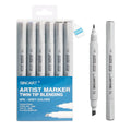 SINOART Low NOQ 6 Artist Loft Artist Markers Set Double Head Gray Series Alcohol-base Ink Markers for PET Box