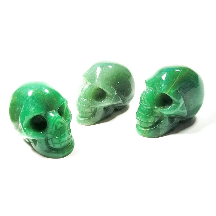Huiying Small Green Aventurine Skulls 2 Inch Natural Stone Healing Stone Home Decor Crafts
