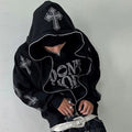 Manufacturers for Customs Hoodies Full Face Zip Hoodie Luxury Streetwear Regular Fit Rhinestone Zip up Hoodie
