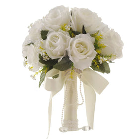 YP007 Bouquet Bridal Korean White Artificial Flower Bridesmaid Bouquet Flower Wedding Bride Flower Bouquet Wholesale