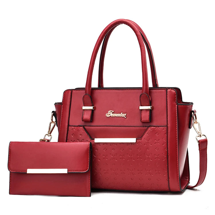 Luxury Shoulder Tote Pu Leather Office Multi Color Custom Fashion Bag Set Handbags Women Bag