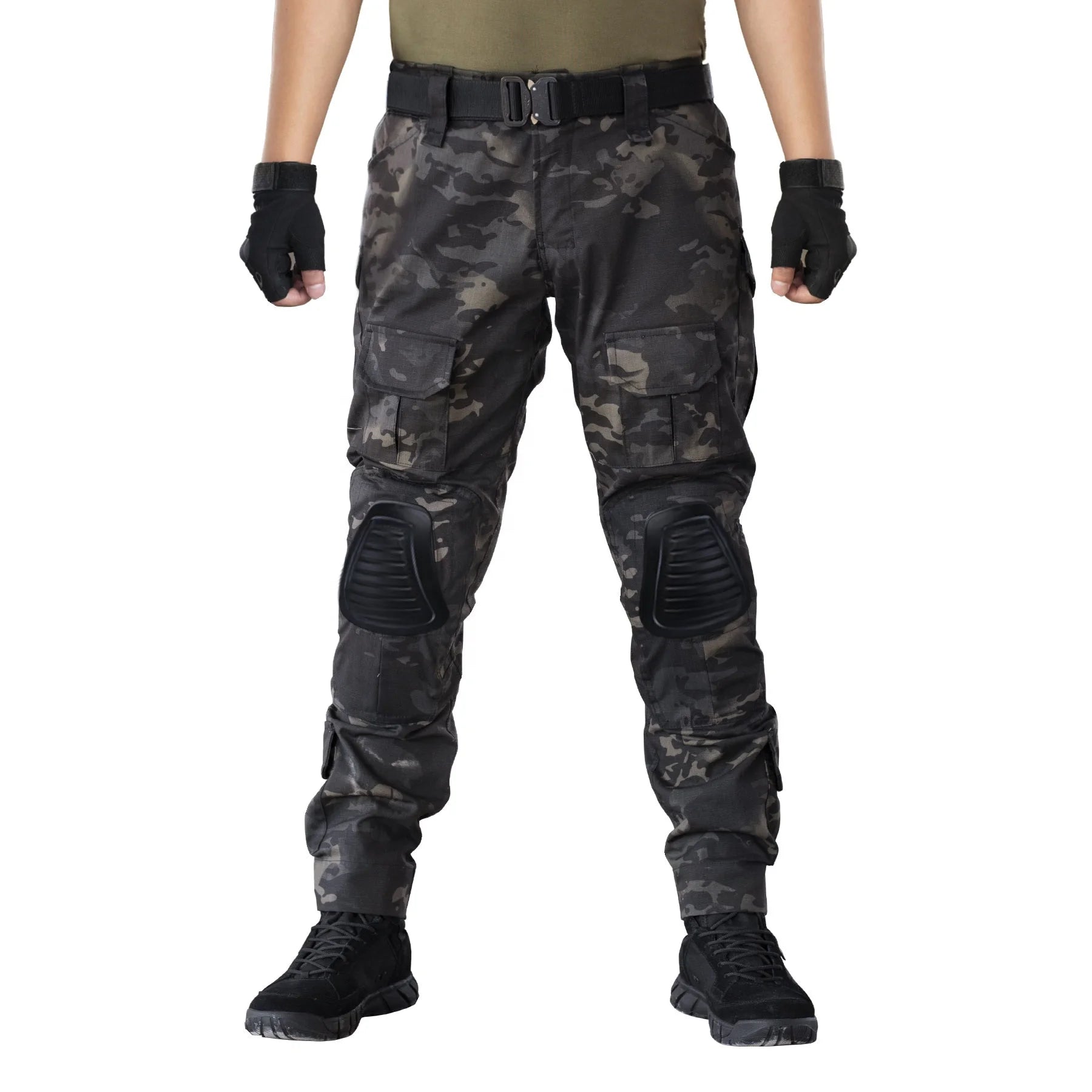 IDOGEAR Camo Camouflage Outdoor Training Tactical Trousers Tactical Pants Bdu Pants With Knee Pads