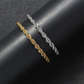 Hip Hop Couple Bracelets Silver Gold 5mm Stainless Steel Bracelet Statement Twist Chain Bracelet for Women Gift