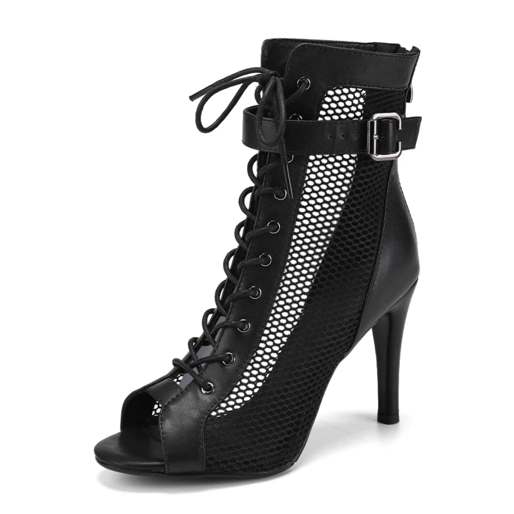 K92 Women's High Heel PU/Velvet+ Network  Latin Dance  Shoes Hall High Above the Ankle