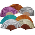 23cm Wooden Fan Folding Hand Fan Club Dance Party in Stock Bling Iron Custom Fans Handheld Folding Fabric for Jewelry Promotion