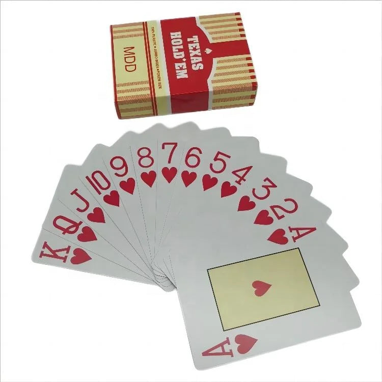 High Quality Poker PVC Waterproof Plastic Custom Playing Cards with Paper Box