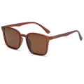 3050 Unisex Retro Sunglasses with Coffee Metal Square Frame Korean Style UV400 Polarized Sun Protection for Driving Coffee Metal