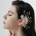 Single Piece Shell Flower Bridal Wedding Women Charm  Designs Huggie Custom Gold Plated Huggie Earrings for Girls.