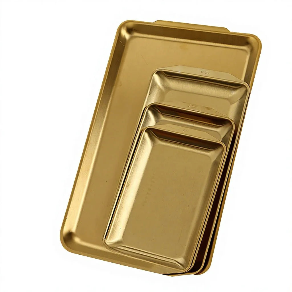 Hot Sale Gold Cutlery Square Tray 18/10 Stainless Steel Silverware Set Mirror Flatware for Restaurant