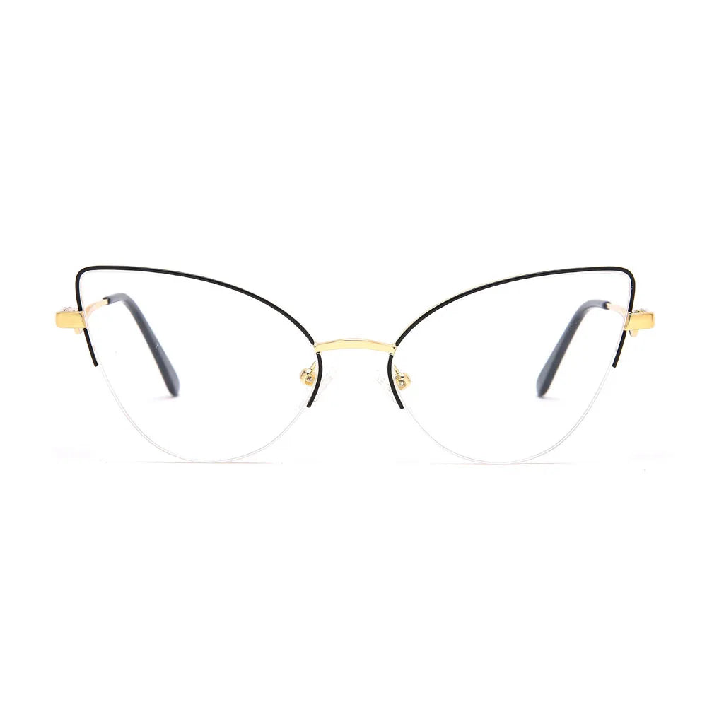 Trendy Gold Women Glasses Frame Optical Mulimaterial Men Metal Frame Custom logo Brand Army Eyewear