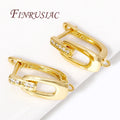 18K Gold Plated Earwires Fastener Earring Fixtures Accessories Brass Zircon Earrings Hook Clasp Findings DIY Irregular Shape for