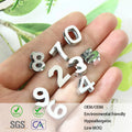 Wholesale Cute Zinc Alloy Slide Number Charms Jewelry 10mm Custom DIY Personalized Smooth Arabic Numerals Bracelet Unisex Gift