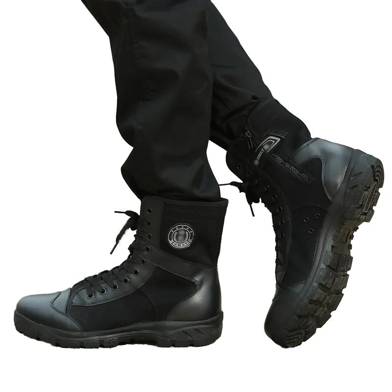 Black Delta Desert Combat Tactical Ankle Boots Safety Camouflage Shoes Breathable Waterproof Rubber Insole OEM Logo