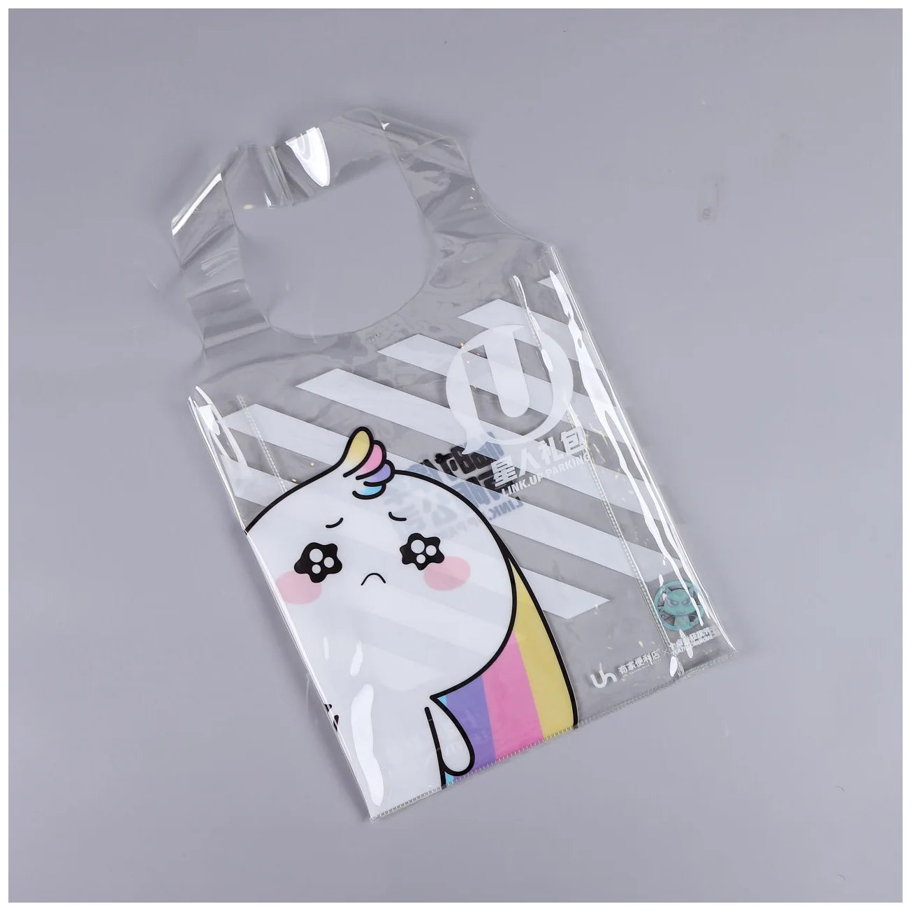 Clear PVC Travel Tote Bag Custom Cartoon Pattern Cute & Gift-Ready Cosmetic Bag with Letter Design Promotional Item