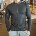 Wholesale Men 1/4 Casual Running Long Sleeve T-shirts Fitness Sportswear Reflective Shirt