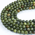 High Quality Natural Green Jade Strand Smooth Round Gemstone Loose Beads for Jewelry 4mm 6mm 8mm 10mm