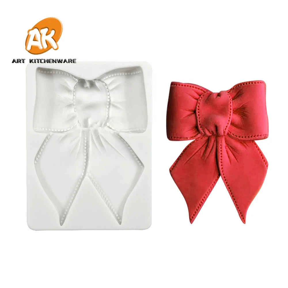 AK Large Bow Tie Silicone Mold for Chocolate Fondant Jelly Candy Cake Decoration Baking Tool Bow-knot Resin Art Moulds