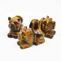 Wholesale High Quality Tiger's Eye Stone Hand Carving Natural Animal Crystal Engraving Chinese Zodiac Tiger for Desk Decoration
