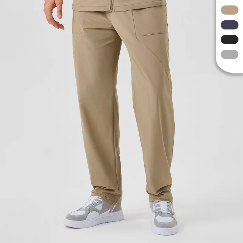 Men's Custom Logo Nylon Fabric Stretchy Sweatpants With Custom Logo Breathable Jogger Pants With Back Pocket Joggers