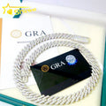 Hot Sale Wholesale Price 925 Sterling Silver 10mm 12mm GRA Certificate Iced Out Moissanite Cuban Link Chain