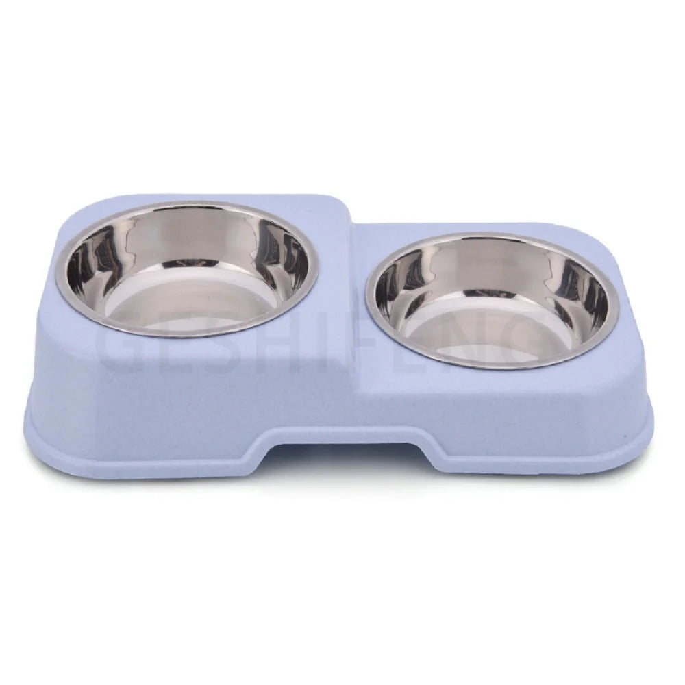 Hot Sale Custom Double Pet Bowl Dog Food Water Feeder Stainless Steel Pet Drinking Bowl Puppy Feeding Pet Bowls Feeders