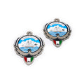 State of Kuwait National Emblem Enamel Logo Metal Pendant Kuwait Flag Design Two Holes Charms for Necklace Bracelet Kuwait Gifts