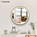 STANHOM Luxury Round Wall Bathroom Salon Decoration Framed LED Mirror