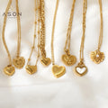 Ason Low MOQ Dainty Fashion Jewelry 18k Gold Plated Stainless Steel Wholesale Charm Heart Shape Pendant Necklace for Women