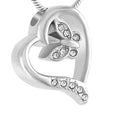 Heart Crystal Butterfly Urn Stainless Steel Cremation Ashes Urn Pendant Jewelry Keepsake Crystal butterfly Cremation Urn Ashes