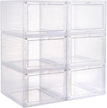 12-Pack Clear PP Plastic Foldable Eco-Friendly Stackable Shoe Storage Boxes Space-Saving Closet Shoe Rack with Sneaker Container