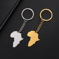 Manufacturer Stainless Steel Africa Map Charm Keychain Stainless Steel 18K Gold Plated Africa Map Pendant Key Chain