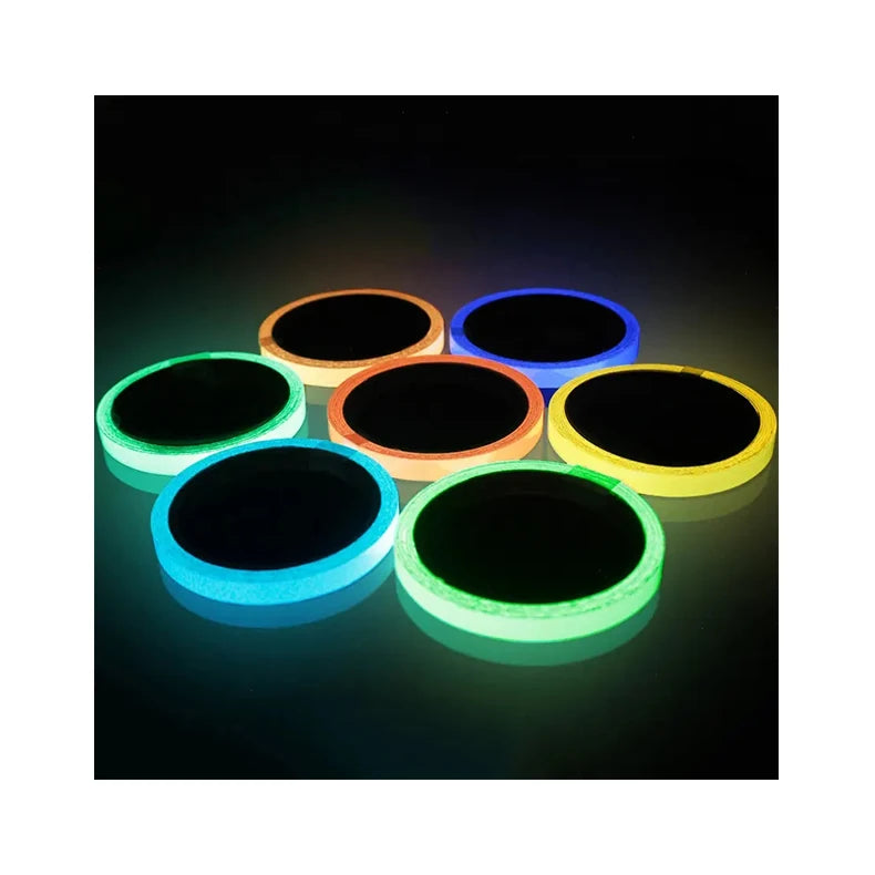 Security Warning Supplies Blue Yellow High Adhesive Temperature Resistant Outdoor Glow in the Dark Fluorescent Luminous Tapes