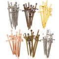 7PCS Mix Alloy Metal Antique Silver Charm Game weapon Long Sword Pendant for Bookmark Craft Jewelry Making 60mm
