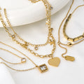 Luxury Pendant Heart Butterfly Blue Eye Zircon 18k Gold Plated Stainless Steel Necklace for Women