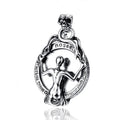 Punk Stainless Steel Magic Mirror Necklace Magic Mirror Skull Necklace Stainless Steel Cross Pendant Necklace for Men
