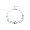 925 Sterling Silver Fine Chain Link Bracelet Exquisite Multi-Layer Gradient Color Enamel Opal Bracelet CZ Stackable Bracelet for