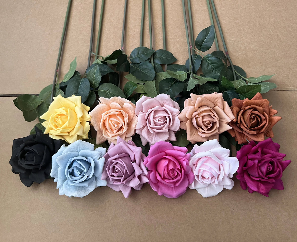 Wholesale Single Real Touch Latex Long Lasting Wedding Red Artificial Rose Flower for Decorative Flower Arrangements