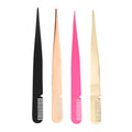 Best Price Lightweight Durable Pointed Head Design Stainless Steel Rose Gold False Eyelash Tweezers Slanted Tip Eyebrow Comb