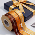 Webbing Factory-Price Personalized Satin Ribbon Embossed Gold Silver Fabric with Printed Brand Logo for Wrapping Gift