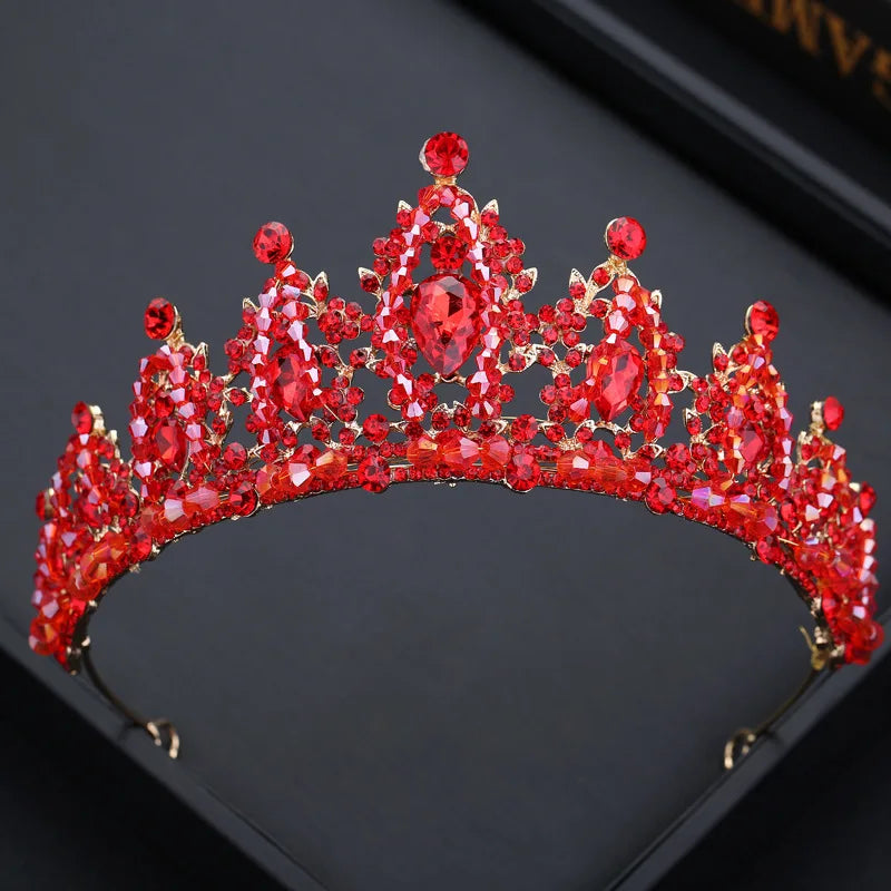 New Trendy Fashion Handmade Beaded Crystal Rhinestone Bride Hair Crown Accessories Queen Princess Beauty Wedding Tiara Crown