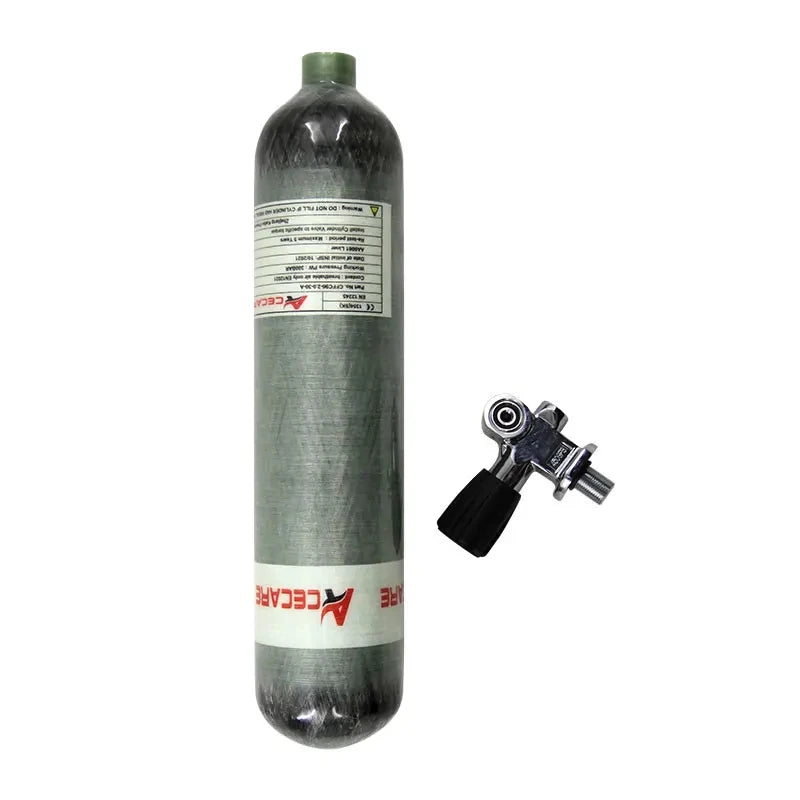 Acecare 2L CE High Pressure Carbon Fiber Cylinder Air SCUBA Diving Tank with Diving Valve