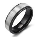 OAHLAN Personalized Fashion Jewelry 8mm Brushed Tungsten Rings Black Gun Plated Men's Wedding Band Pure Tungsten Carbide Rings