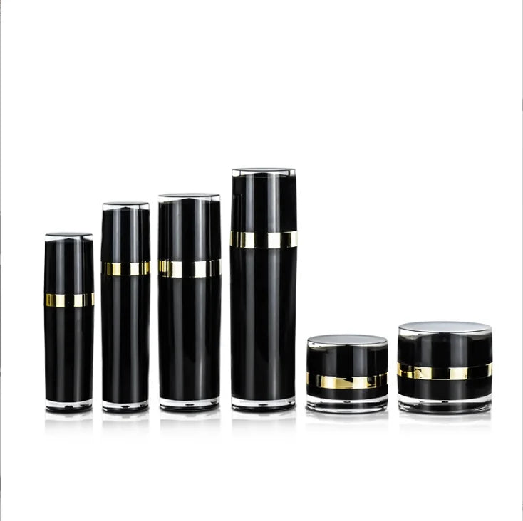 Acrylic Water Lotion Suit Bottle 20g 30g Black High-end Cream Bottle Circular Electroplated Packaging Material
